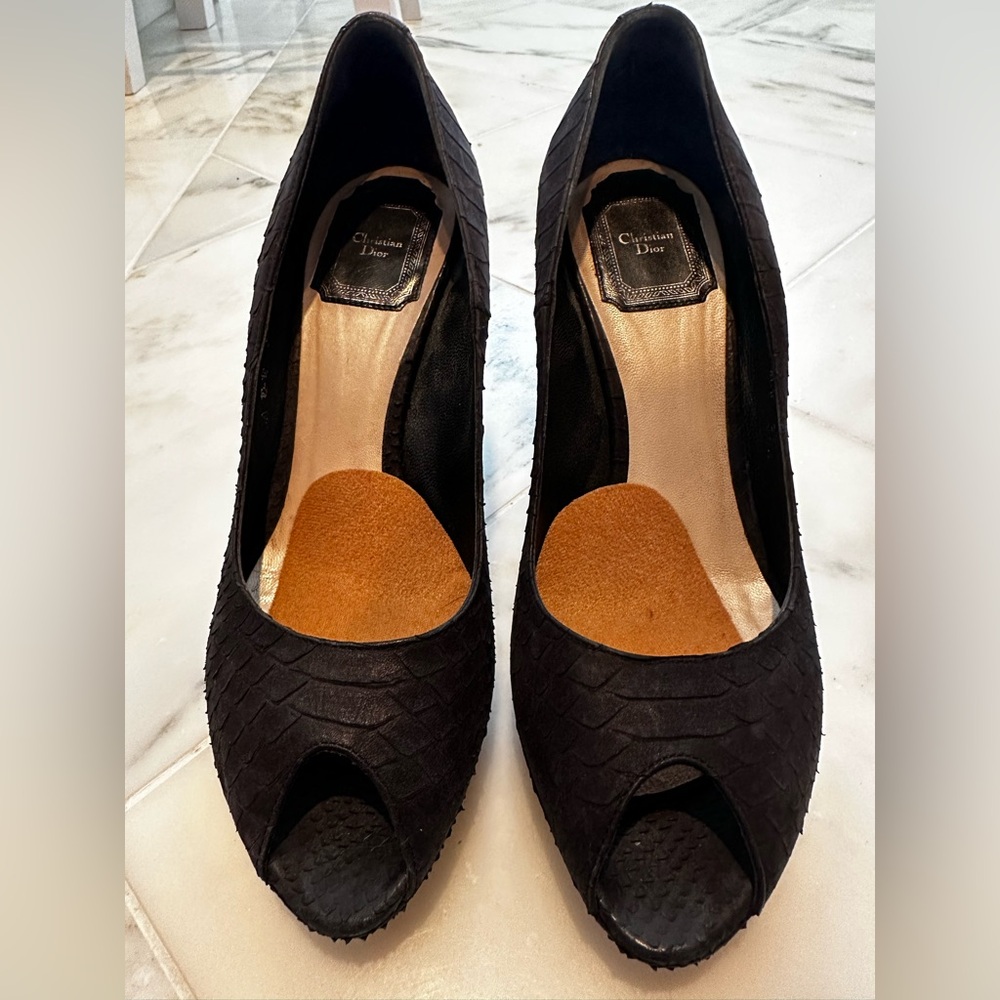 Dior Black Peep toe feels 7.5